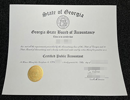 原版制作美国乔治亚州注册会计师证书，buy Georgia CPA Certificates