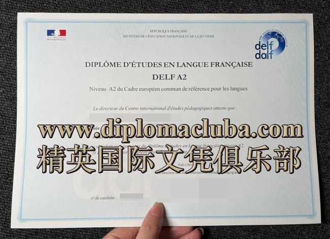 DELF A2证书